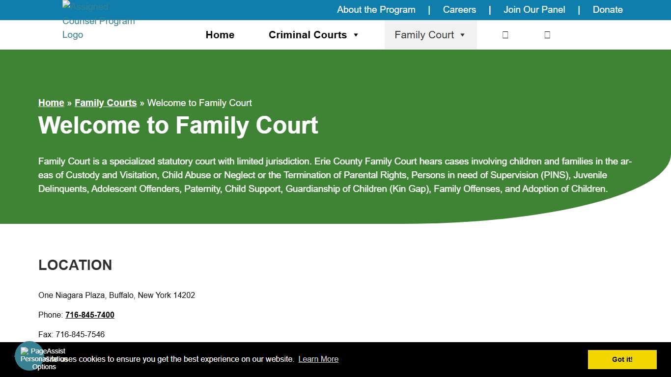 Welcome to Family Court - The Assigned Counsel Program